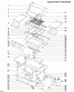 Part Location Diagram of 92772 Weber 99 STEPS GUIDE 425/450 LP USA