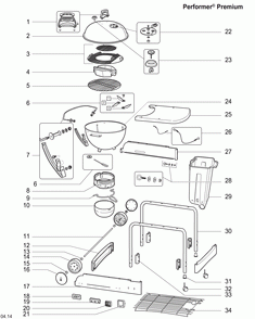 Diagram Diagram and Parts List for 15401001  Weber Grill