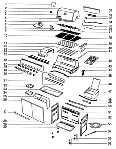 Grill Assembly Diagram and Parts List for E-650NG  Weber Grill