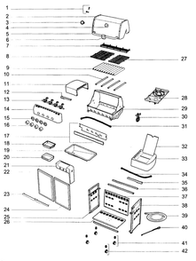 Grill Parts Diagram and Parts List for E420NG-2010  Weber Grill