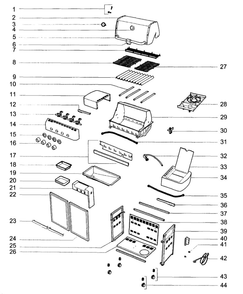 Grill Parts Diagram and Parts List for E420LP-2010  Weber Grill