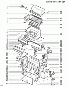 Diagram Diagram and Parts List for 5230009  Weber Grill