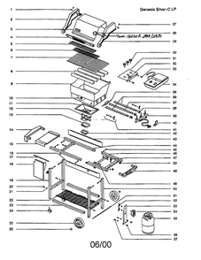 Gas Grill Diagram and Parts List for 226000  Weber Grill