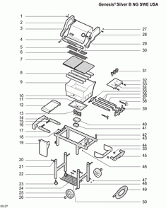 Diagram Diagram and Parts List for 2381009  Weber Grill