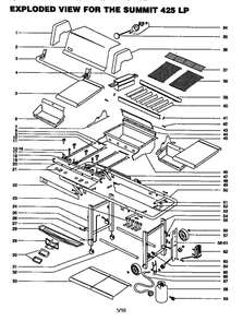 Replacement Parts Diagram and Parts List for 262001 MAROON Weber Grill