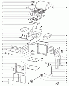 Diagram Diagram and Parts List for 61015001  Weber Grill