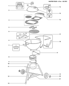 Section 1 Diagram and Parts List for 1500065  Weber Grill