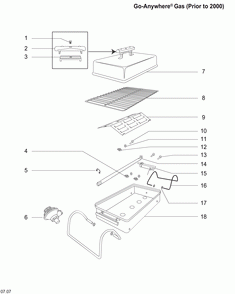 Diagram Diagram and Parts List for 1530  Weber Grill
