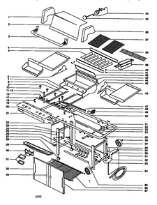 Replacement Parts Diagram and Parts List for 262102 MAROON Weber Grill