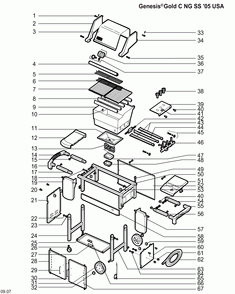 Diagram Diagram and Parts List for 6850009  Weber Grill