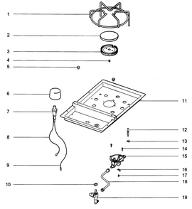 Side Burner Diagram and Parts List for E-650LP  Weber Grill