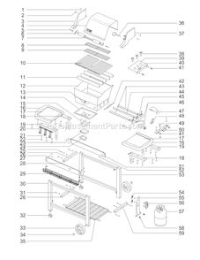 Page A Diagram and Parts List for 3251001 2000-2001 Weber Built-In Cooking