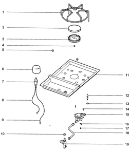 Side Burner Diagram and Parts List for S650 NG Weber Grill