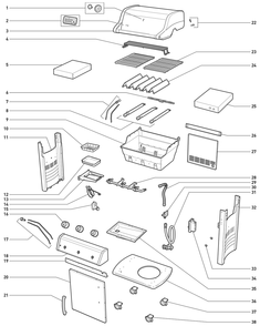 Section 1 Diagram and Parts List for 46502001  Weber Built-In Cooking