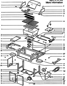 Grill Diagram and Parts List for E-210NG  Weber Grill
