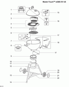 Diagram Diagram and Parts List for 14501001  Weber Grill