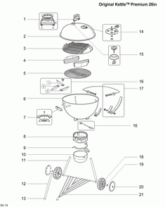 Diagram Diagram and Parts List for 16401001  Weber Grill