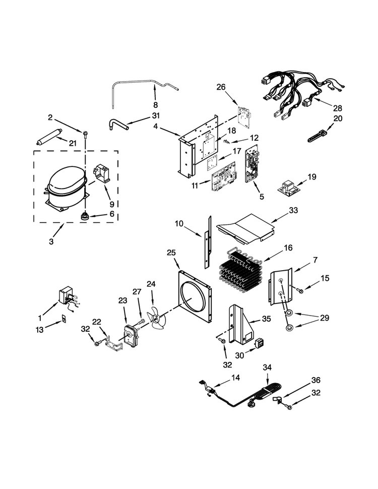 Upper Unit Parts Diagram and Parts List for KBSD606ESS00  KitchenAid Refrigerator