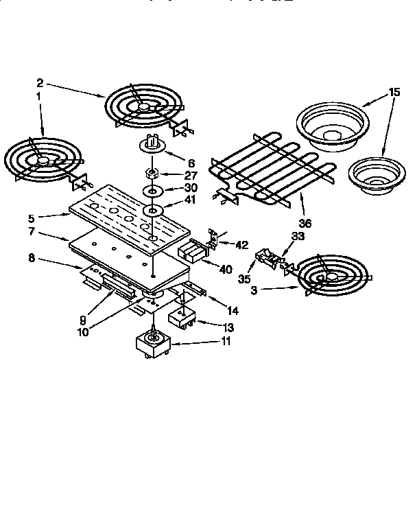 Control Panel And Element Diagram and Parts List for KECG260SHW5  KitchenAid Cooktop