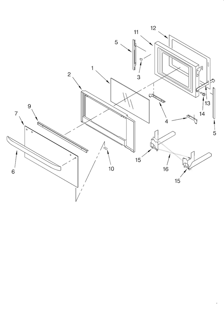 Microwave Door/optional Diagram and Parts List for KEHC309JSS  KitchenAid Microwave Oven Combo