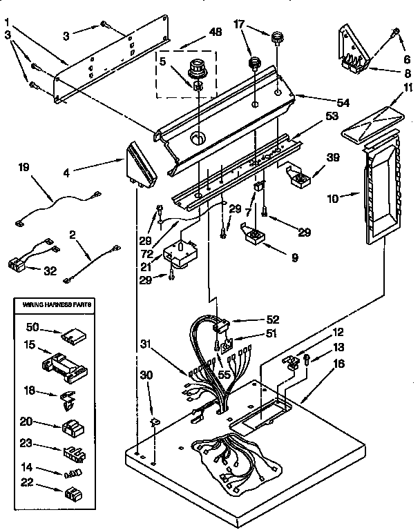 Top And Console Diagram and Parts List for LER8875EQ1  Whirlpool Dryer