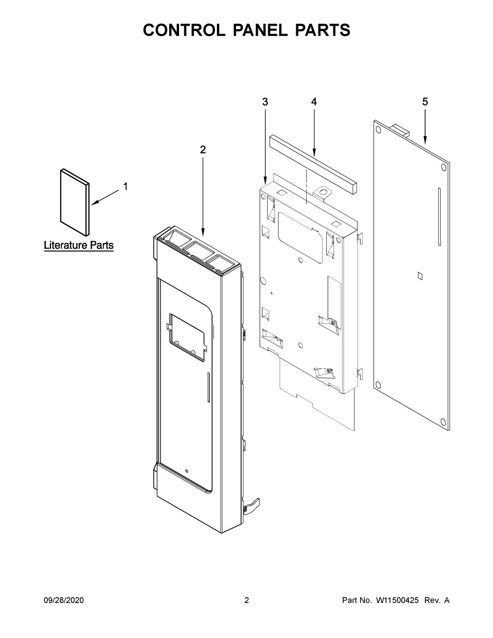 Control Panel Parts Diagram and Parts List for WMH31017HS6  Whirlpool Microwave