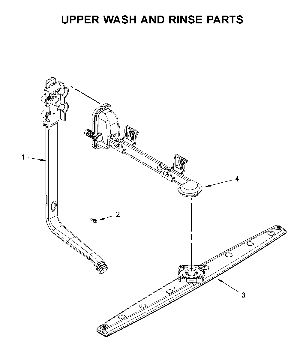 Upper wash and rinse parts Diagram and Parts List for WDF330PAHS4  Whirlpool Dishwasher