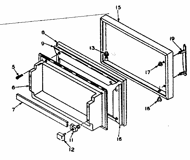 Refrigerator Door Parts Diagram and Parts List for 106U14FS1ML  Kenmore Refrigerator