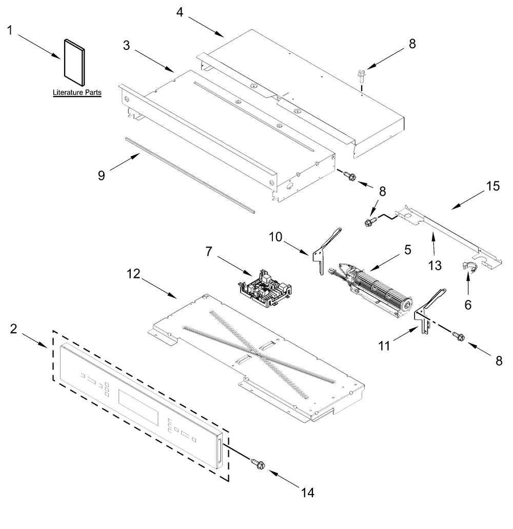 Control Panel Parts Diagram and Parts List for JOESC330RM00  Whirlpool Wall Oven