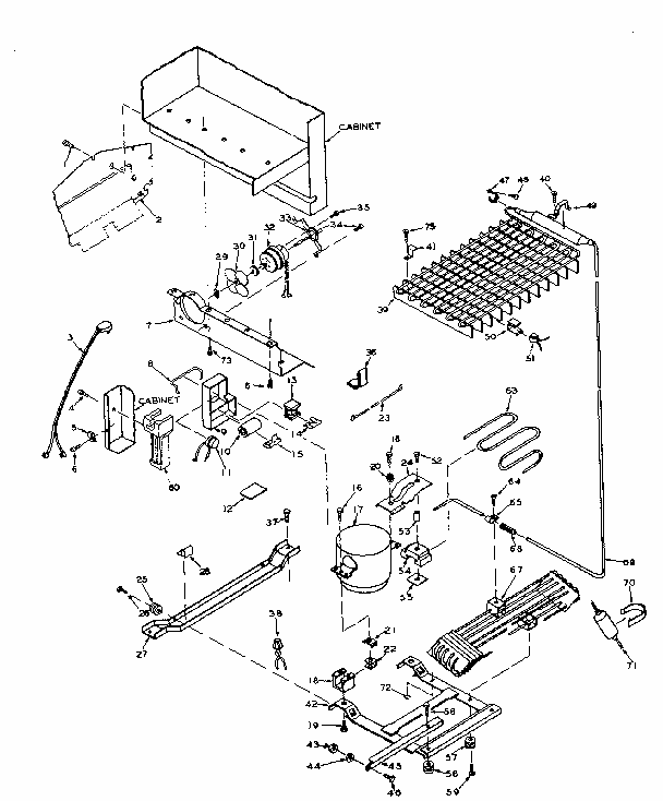 Unit Parts Diagram and Parts List for 106U16ESIML  Kenmore Refrigerator