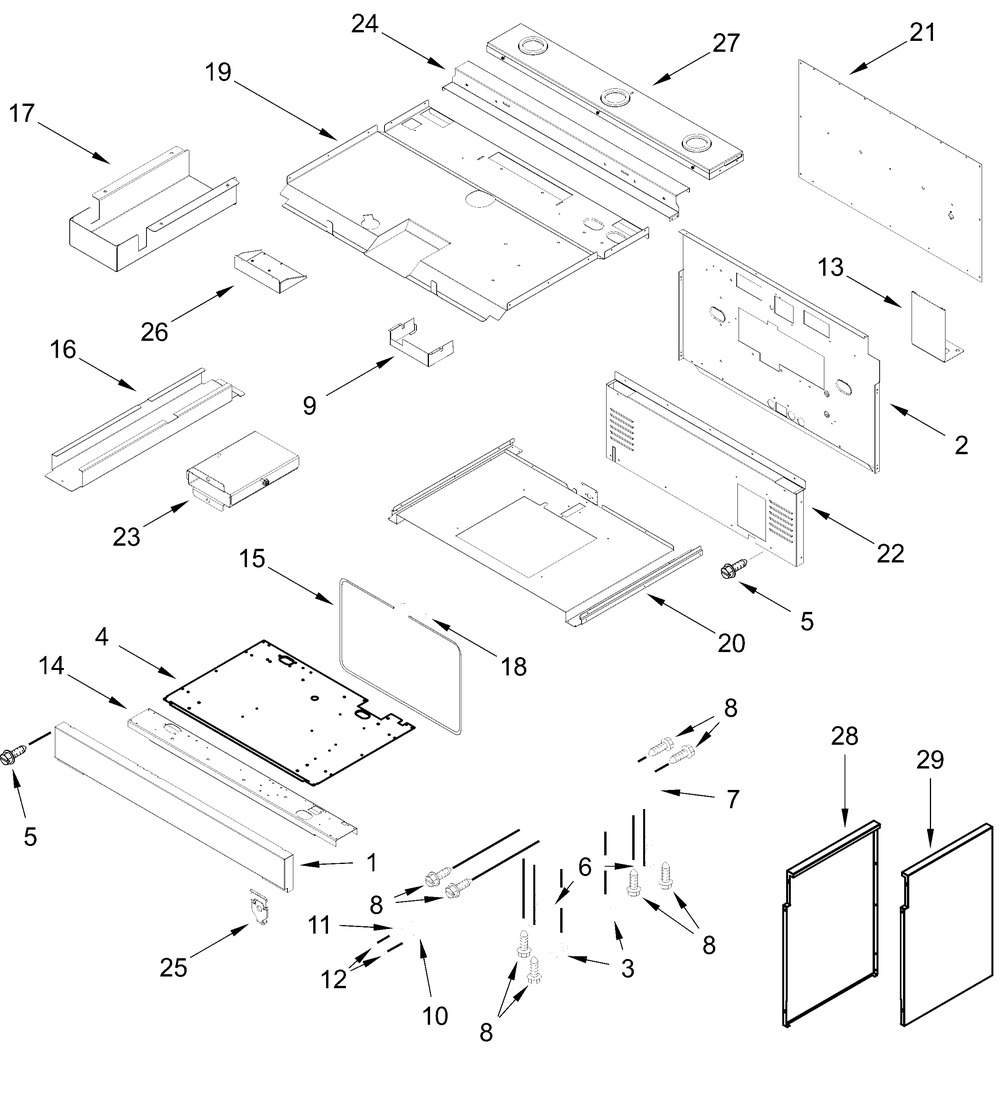Chassis Parts Diagram and Parts List for JPIFC736RM00  Whirlpool Range