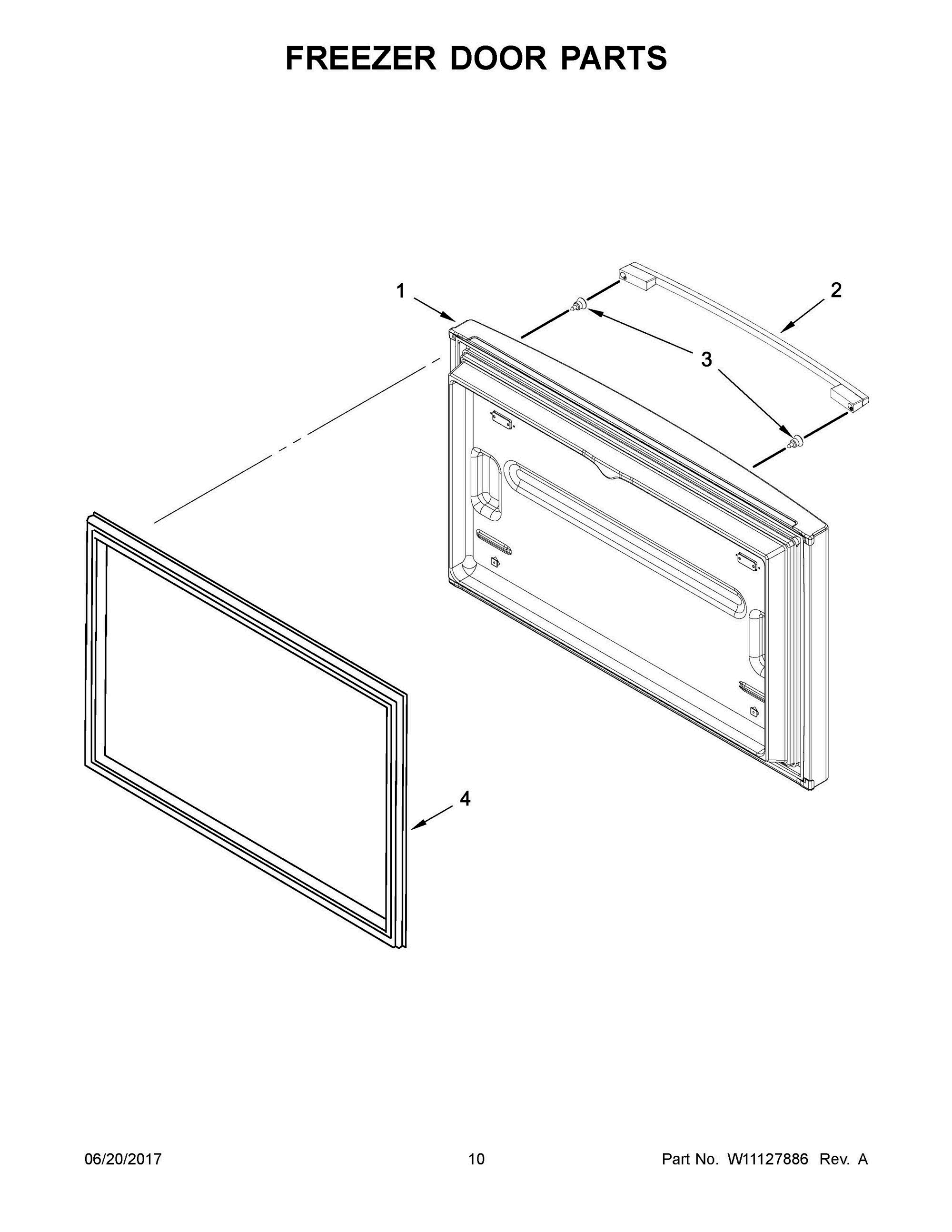 06 - FREEZER DOOR PARTS Diagram and Parts List for WRFA35SWHN00  Whirlpool Refrigerator