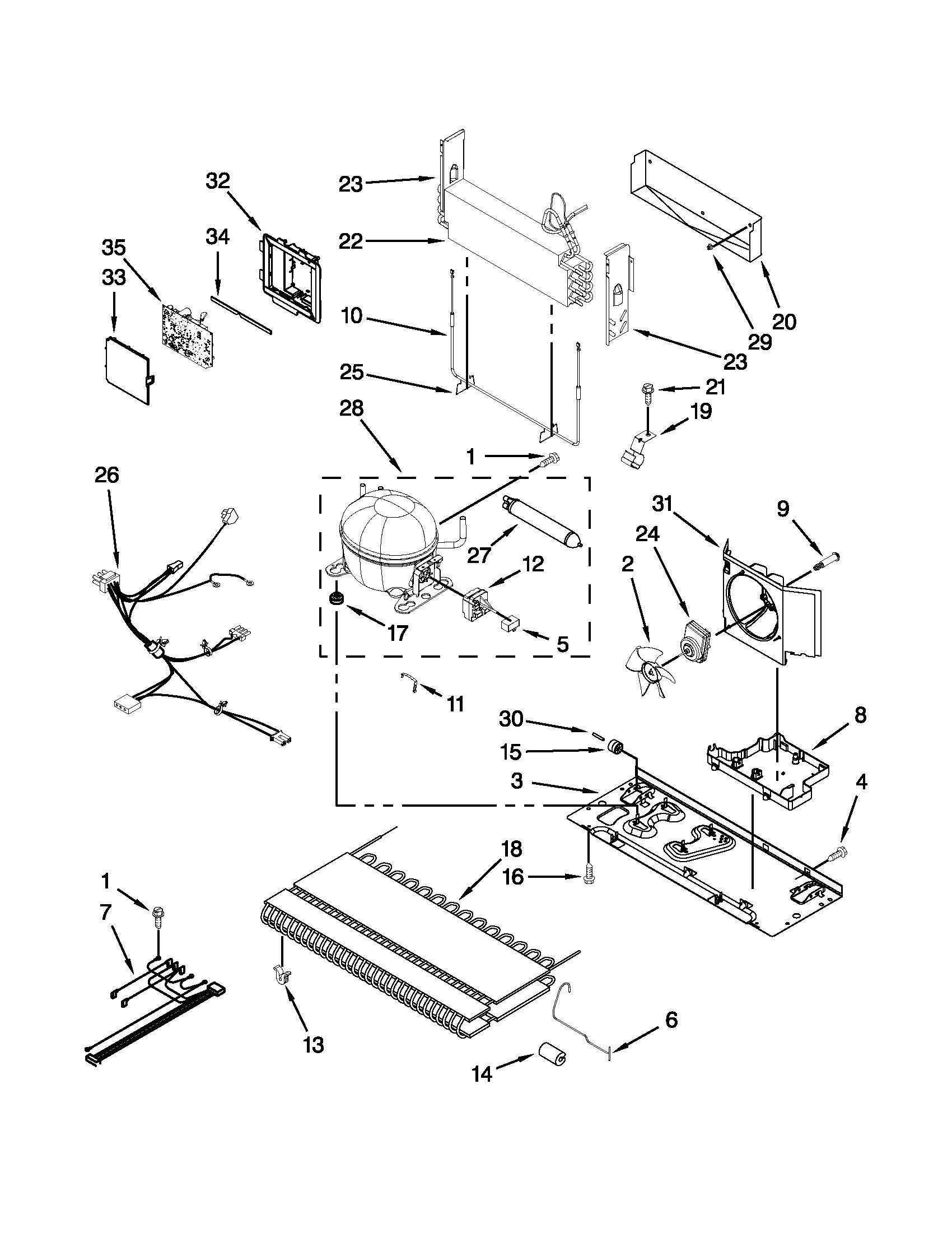 Unit Parts Diagram and Parts List for 59679322015  Kenmore Refrigerator