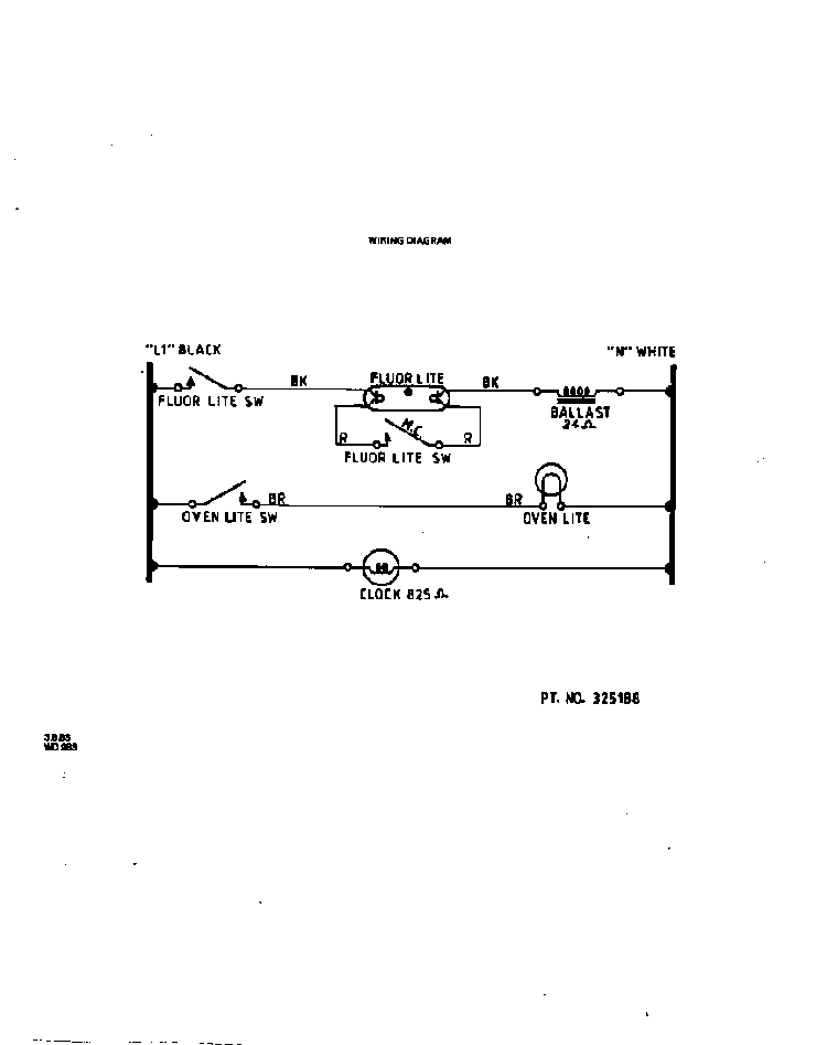 Wiring Diagram Diagram and Parts List for 1633*2A  Roper Range