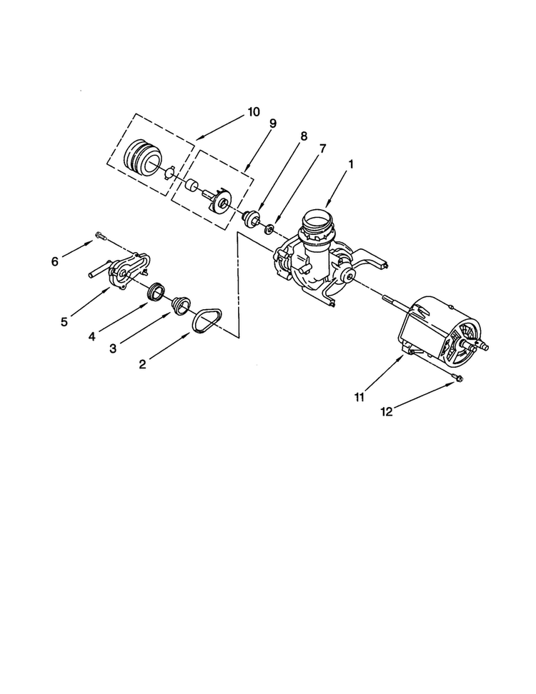 Pump And Motor Diagram and Parts List for DU850DWGX2  Whirlpool Dishwasher