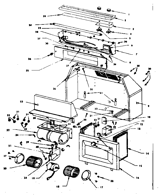 Range Hood Assembly Diagram and Parts List for 1555447080  Kenmore Range Hood