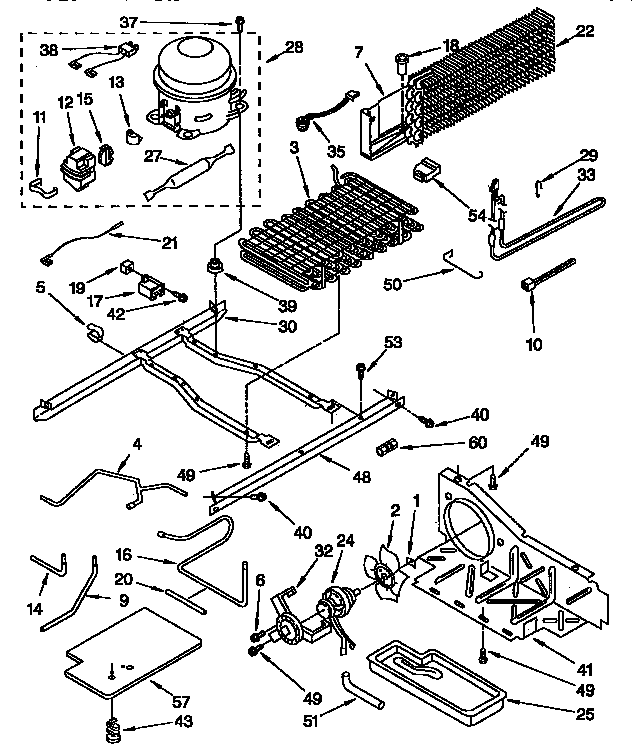 Unit Diagram and Parts List for KTRS22QABL01  KitchenAid Refrigerator