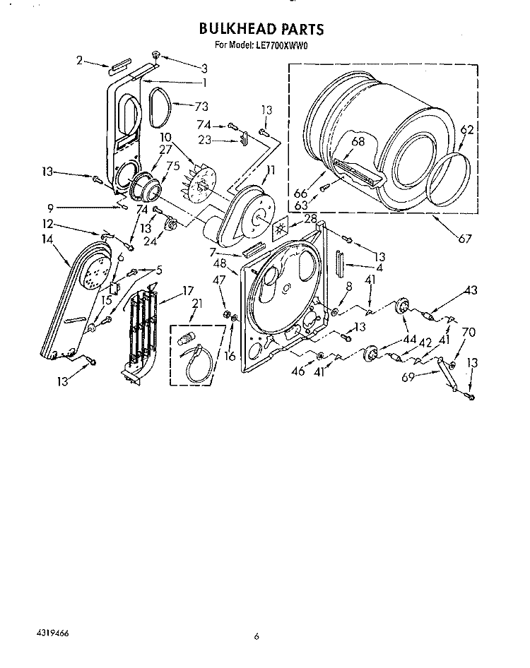 SECTION Diagram and Parts List for LE7700XWN0  Whirlpool Dryer