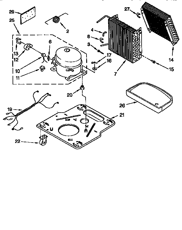 Unit Diagram and Parts List for AD25GO  Whirlpool Dehumidifier