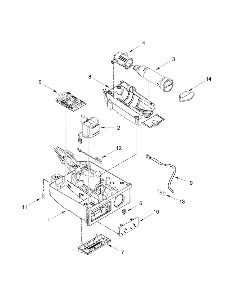 Control Panel Parts Diagram and Parts List for KUIC18PNZS0  KitchenAid Ice Maker