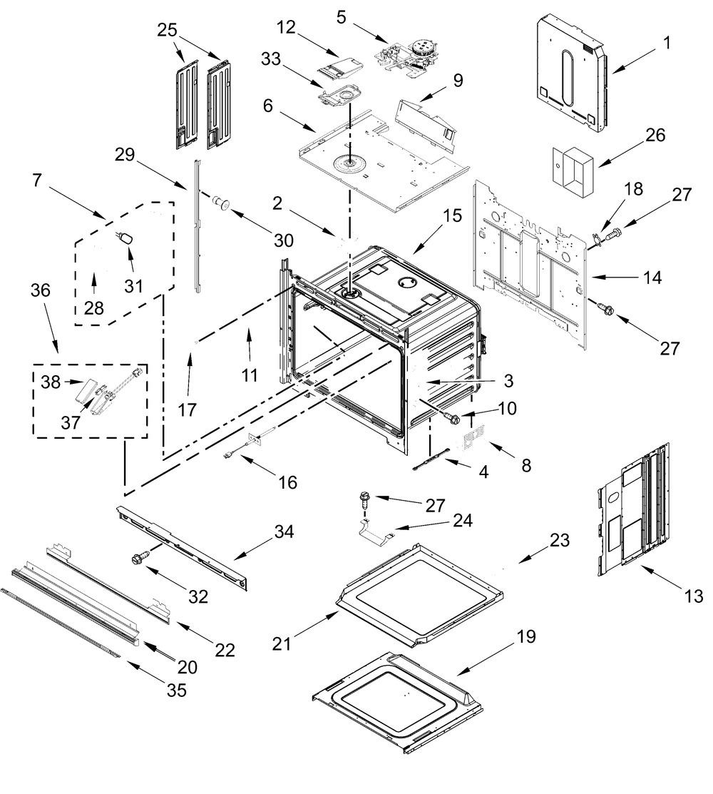 Oven Parts Diagram and Parts List for JOESC730RL00  Whirlpool Wall Oven