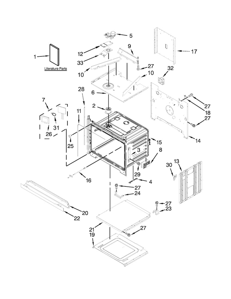 Lower Oven Parts Diagram and Parts List for KEBS209BSS01  KitchenAid Wall Oven