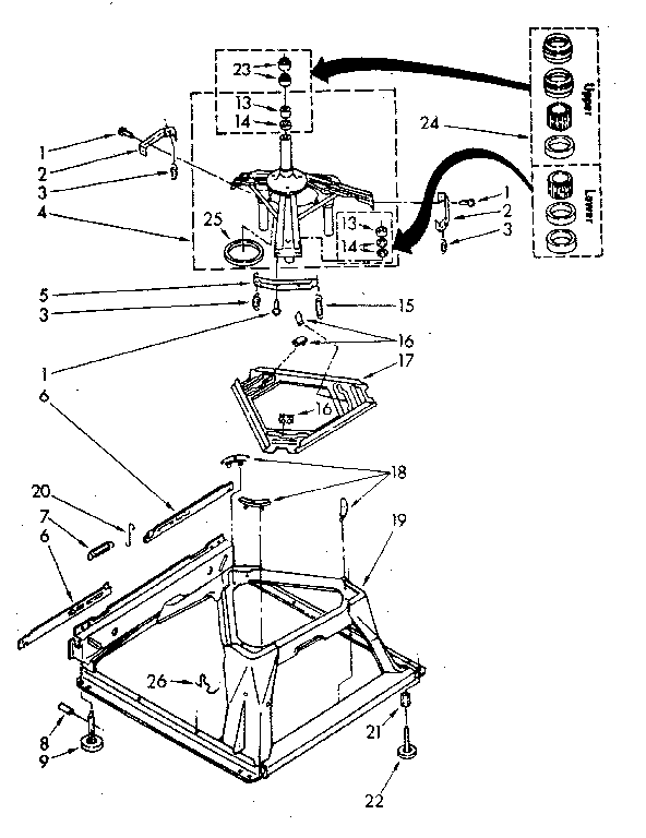Machine Base Diagram and Parts List for LA7800XSN1  Whirlpool Washer