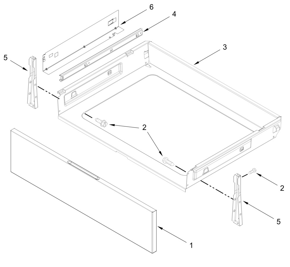 Drawer Parts Diagram and Parts List for KSES330SPS0  Whirlpool Range