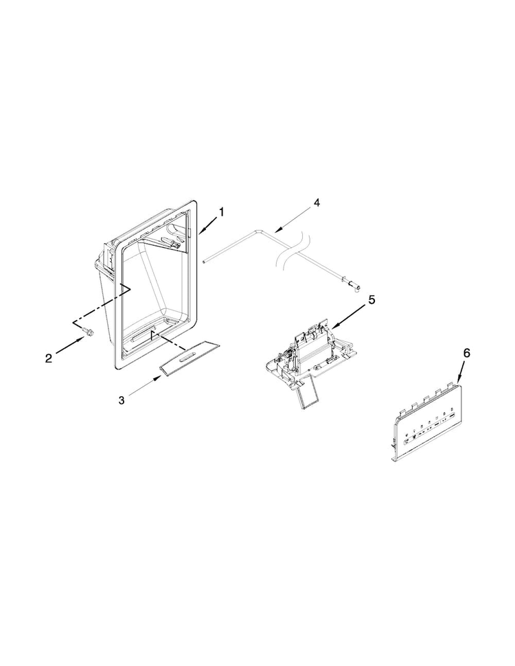 Dispenser Parts Diagram and Parts List for 10650023211  Kenmore Refrigerator
