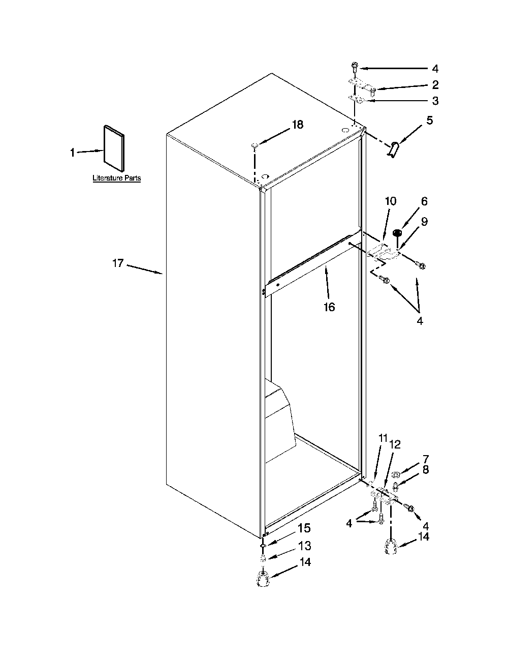 Cabinet parts Diagram and Parts List for 10676399411  Kenmore Refrigerator