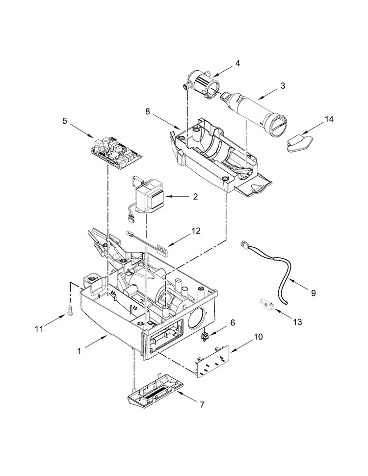 Control Panel Parts Diagram and Parts List for KUIC18NNZS0  KitchenAid Ice Maker