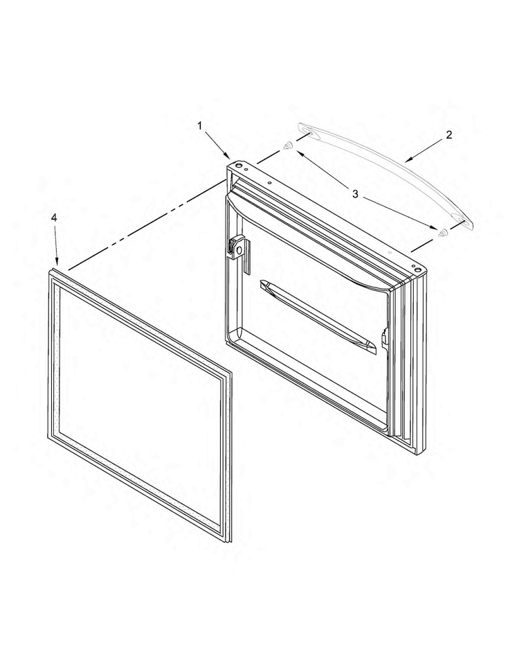 Freezer Door Parts Diagram and Parts List for WRB329DMBB00  Whirlpool Refrigerator