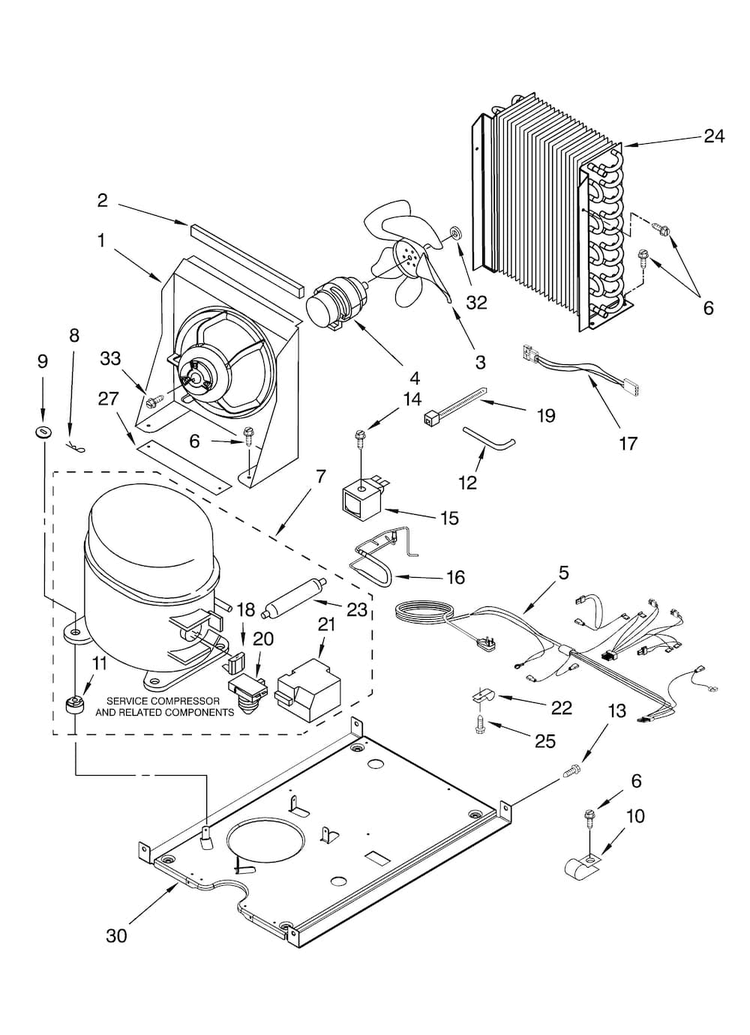 Unit Parts, Optional Parts Diagram and Parts List for 10689482997  Kenmore Ice Maker