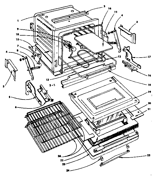 Oven Parts Diagram and Parts List for 1554546620  Kenmore Range